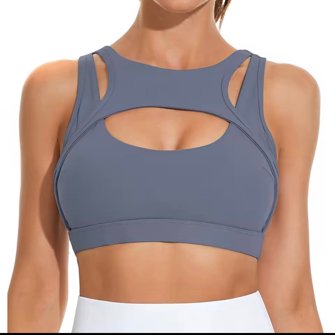 Cutout Strappy Push-Up Sports Bra